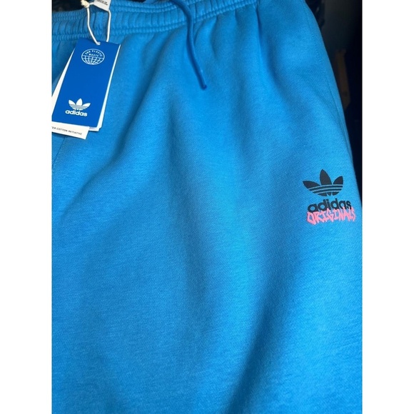 Adidas Sweatpants Mens Size L Pulse Blue Graphic Joggers Boombox Print Streetwea - Picture 5 of 6
